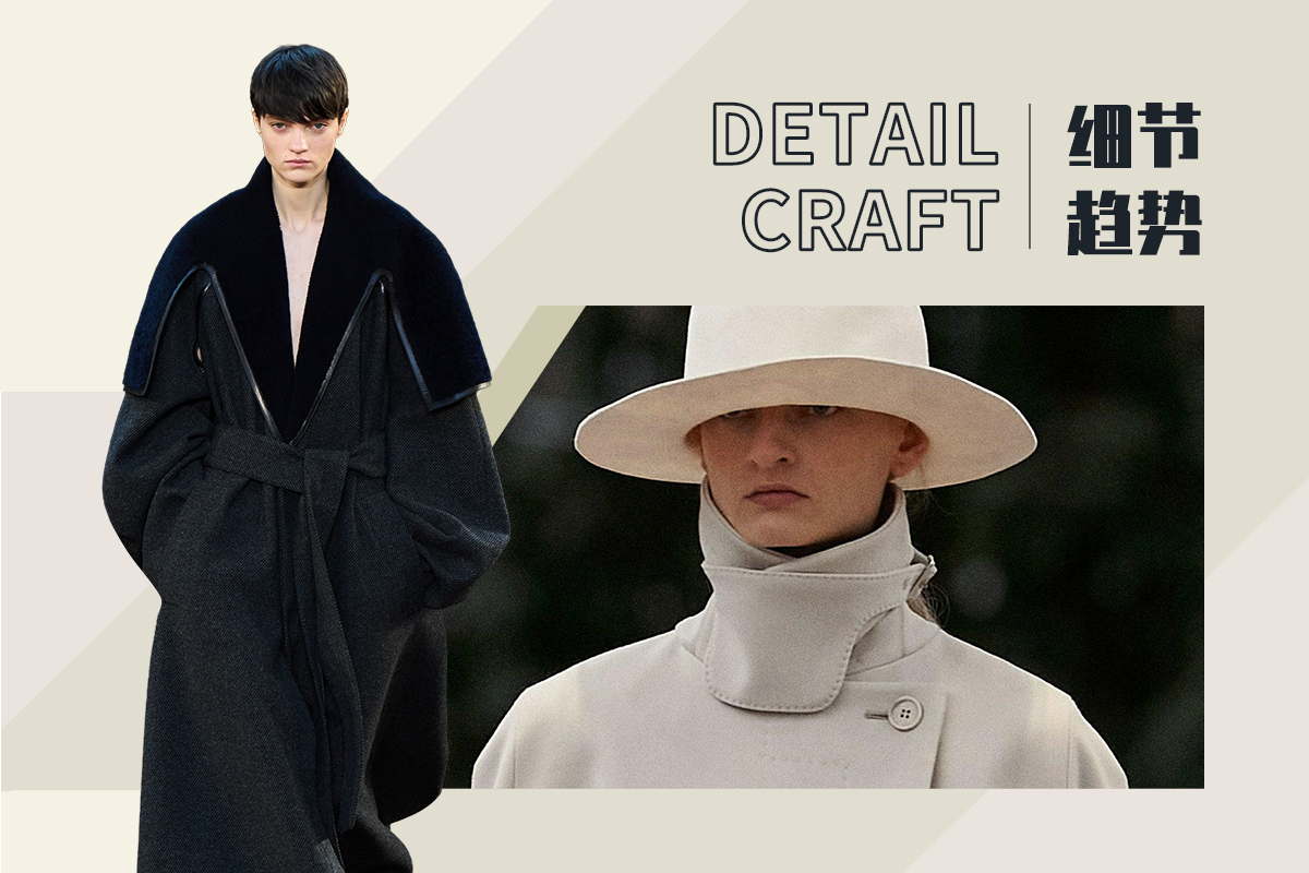Selected Neckline Detail -- The Detail & Craft Trend for Women's Overcoat