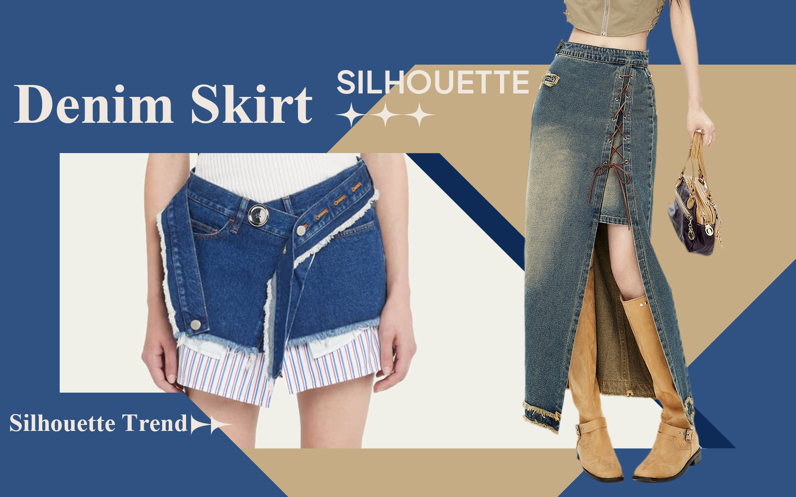The Silhouette Trend for Women's Denim Skirt